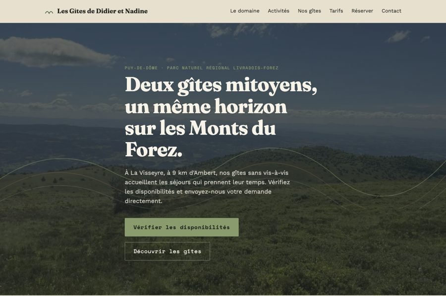 Aperçu du site Les Gîtes de Didier et Nadine