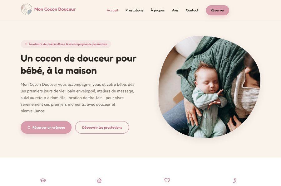 Aperçu du site Mon Cocon Douceur